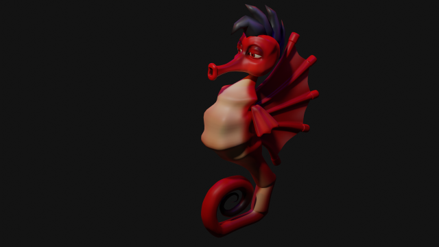 SeaHorse 3D 模型 .c4d .max .obj .3ds .fbx .stl .blend 