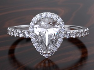 halo pear gold ring 3d print model 3D Принт Модель