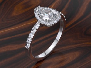 halo pear gold ring 3d print model 3D Принт Модель
