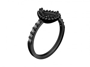 halo pear gold ring 3d print model 3D Принт Модель