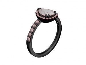 halo pear gold ring 3d print model 3D Принт Модель