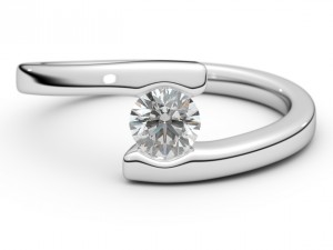 spiral solitaire ring 3d print model Model Cetak 3D