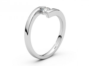 spiral solitaire ring 3d print model Model Cetak 3D