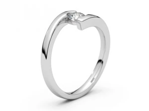 spiral solitaire ring 3d print model 3D Print Model