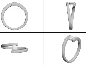 spiral solitaire ring 3d print model Model Cetak 3D
