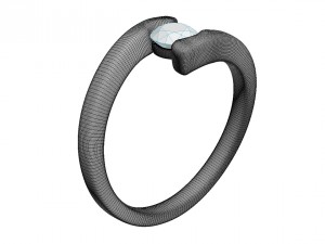 spiral solitaire ring 3d print model Model Cetak 3D