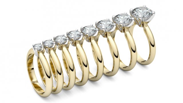 set from eight solitaire ring 3d print model 3D Принт Модель .c4d .max .obj .3ds .fbx .stl .blend
