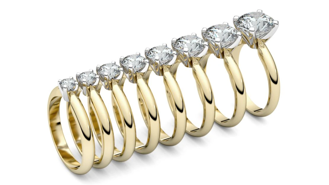set from eight solitaire ring 3d print model 3D Print Model .c4d .max .obj .3ds .fbx .stl .blend