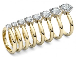 set from eight solitaire ring 3d print model 3D-printmodel