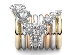 set from eight solitaire ring 3d print model 3D Принт Модель