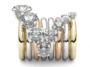 set from eight solitaire ring 3d print model 3D Print Model