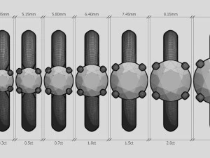 set from eight solitaire ring 3d print model 3D Print Model