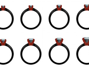 set from eight solitaire ring 3d print model 3D Принт Модель