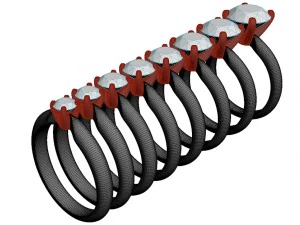 set from eight solitaire ring 3d print model 3D Print Model