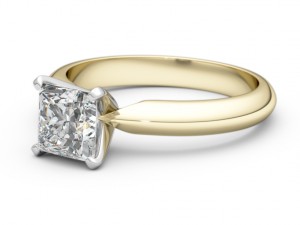 set from eight solitaire ring - princess 3d print model 3D Принт Модель