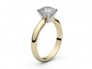 set from eight solitaire ring - princess 3d print model 3D Принт Модель