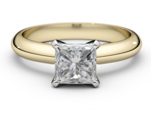 set from eight solitaire ring - princess 3d print model 3D Принт Модель