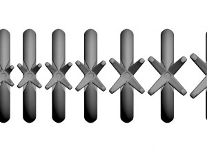 set from eight solitaire ring - princess 3d print model 3D Принт Модель
