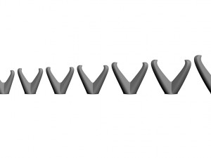 set from eight solitaire ring - princess 3d print model 3D Принт Модель