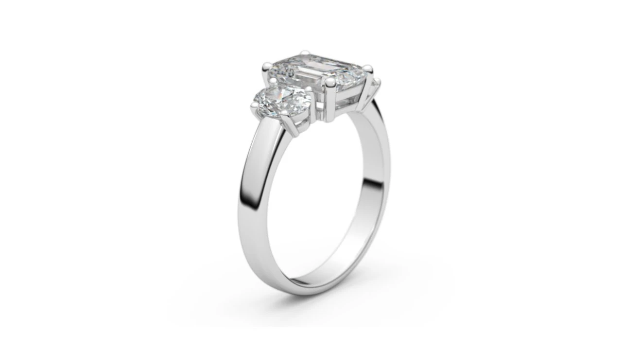 three stone ring 3d print model 3D Print Model .c4d .max .obj .3ds .fbx .stl .blend 