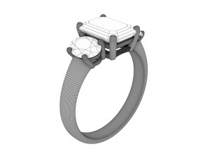 three stone ring 3d print model 3D Print Model