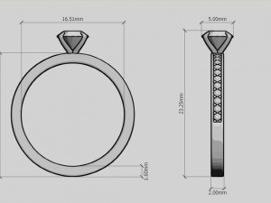 engagement pave ring 3d print model Model Cetak 3D