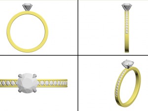 engagement pave ring 3d print model Model Cetak 3D