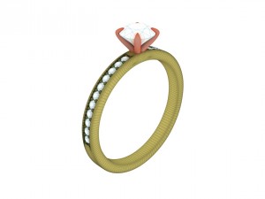 engagement pave ring 3d print model Model Cetak 3D
