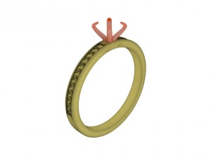 engagement pave ring 3d print model Model Cetak 3D