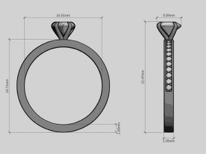 heart pave ring 3d print model 3D Print Model