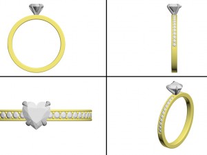 heart pave ring 3d print model 3D Print Model