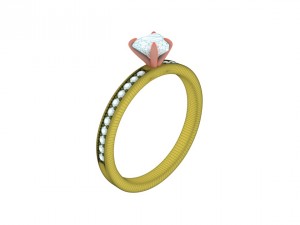 heart pave ring 3d print model 3D Print Model