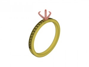 heart pave ring 3d print model 3D Print Model