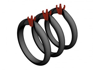 set from three solitaire ring 3d print model Modelo de Impressão 3D