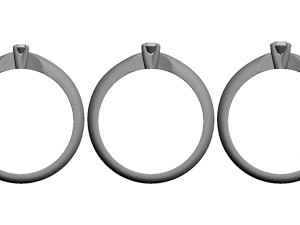 set from three solitaire ring 3d print model Modelo de Impressão 3D