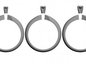 set from three solitaire ring 3d print model Modelo de Impressão 3D