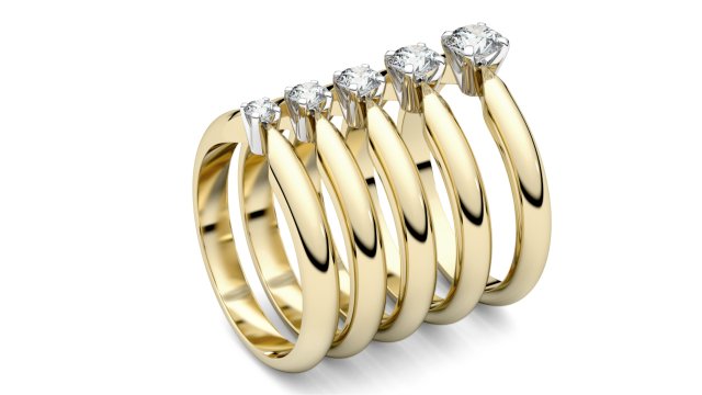 solitaire rings collection 3d print model Model do druku 3D .c4d .max .obj .3ds .fbx .stl .blend 