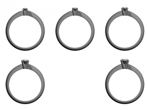 solitaire rings collection 3d print model Model do druku 3D