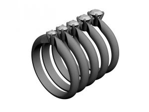 solitaire rings collection 3d print model 3D Print Model