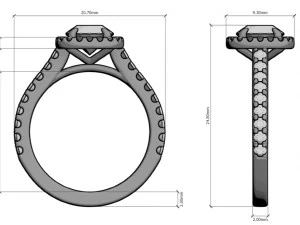 classical halo ring 3d print model 3D Print Model