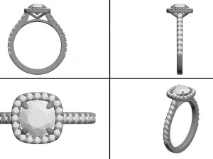 classical halo ring 3d print model 3D Print Model