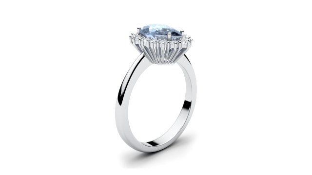 halo pear tanzanite ring Model Cetak 3D .c4d .max .obj .3ds .fbx .stl .blend 