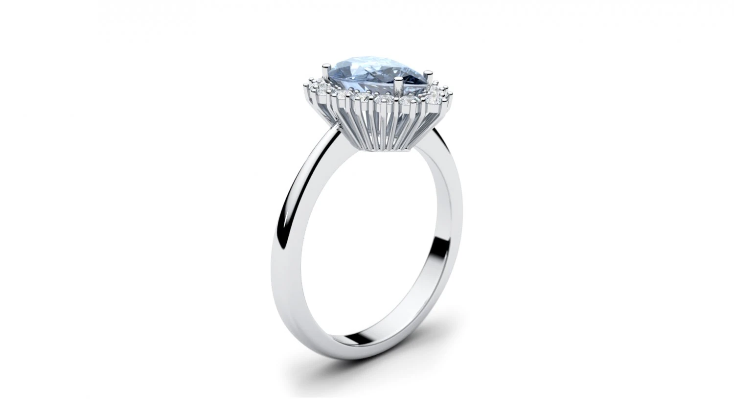 halo pear tanzanite ring 3D Print Model .c4d .max .obj .3ds .fbx .stl .blend 