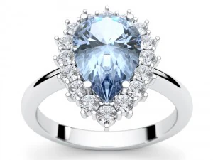 halo pear tanzanite ring 3D Print Model