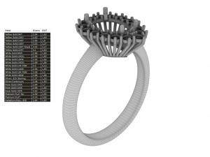 halo pear tanzanite ring Model Cetak 3D