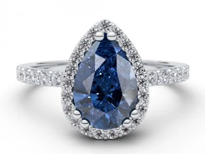 halo pear sapphire ring 3D Print Model