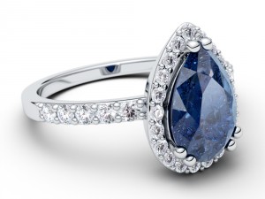 halo pear sapphire ring 3D 프린트 모델