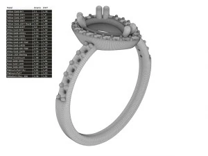halo pear sapphire ring 3D Print Model