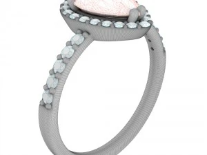 halo pear sapphire ring 3D Print Model