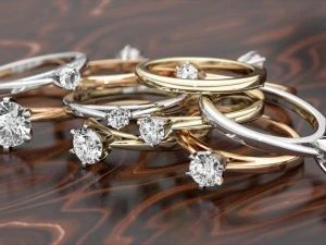 set from ten solitaire ring 3D Print Model